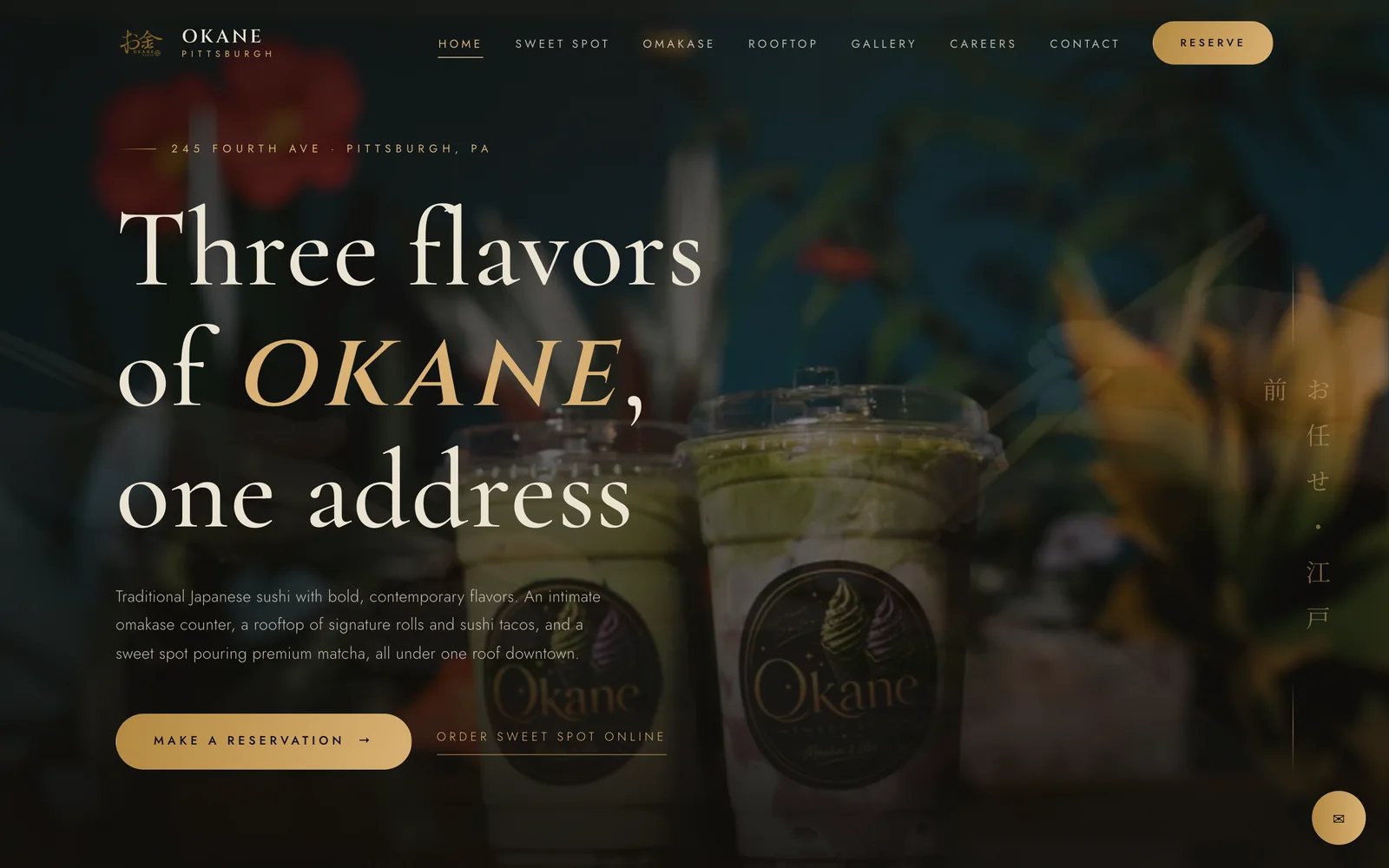 The Okane website homepage, designed and built by Miles Media