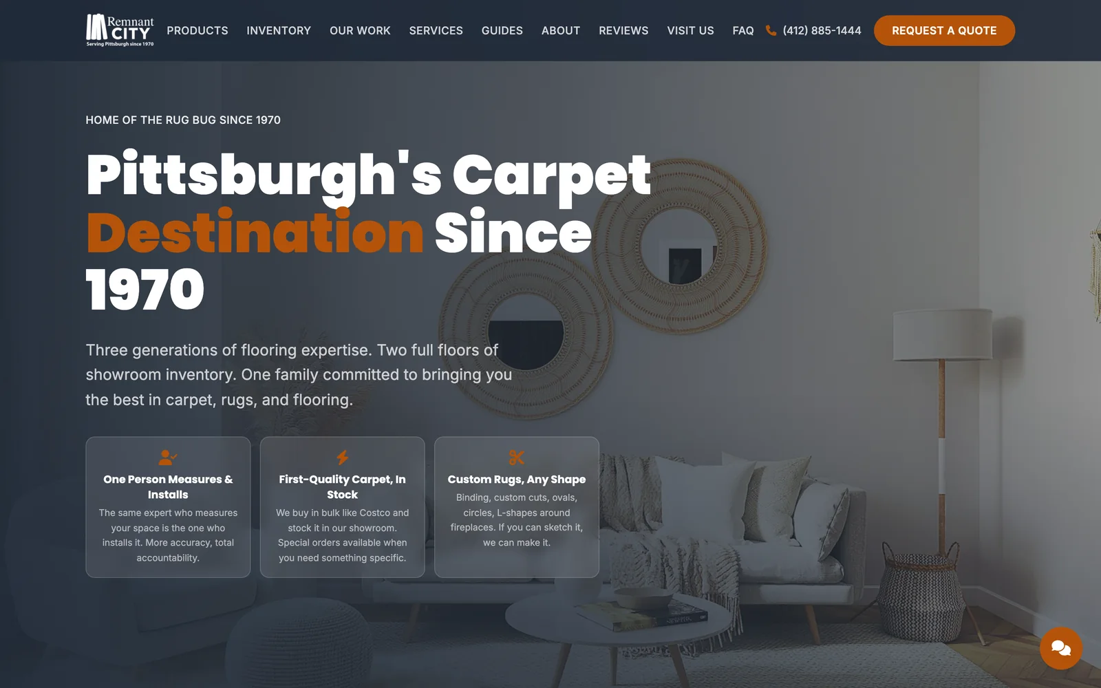 The Remnant City Pittsburgh website homepage, designed and built by Miles Media